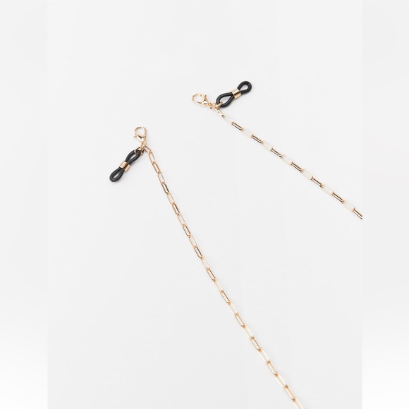 Zara GLASSES LINK CHAIN. Golden. New with Tags. - Picture 2 of 3